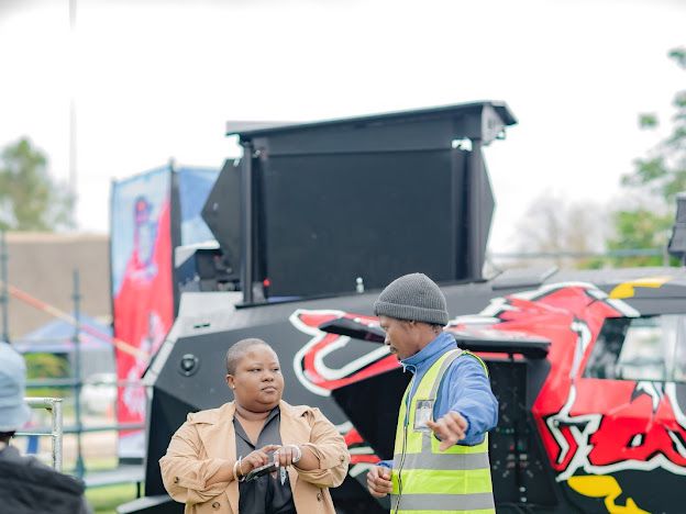 Tebatso with an event safety team member